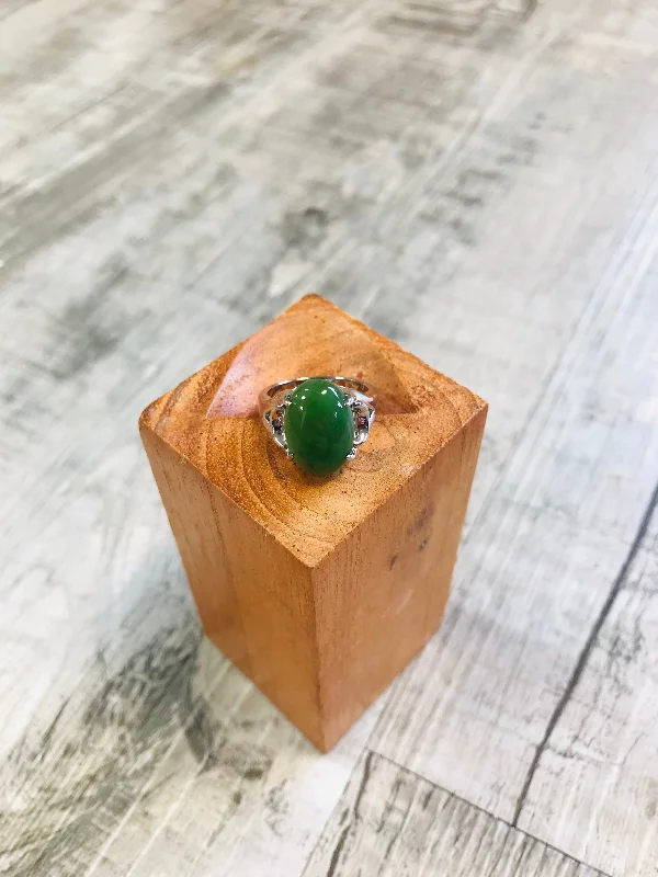 women gold rings -Simple Jade Ring