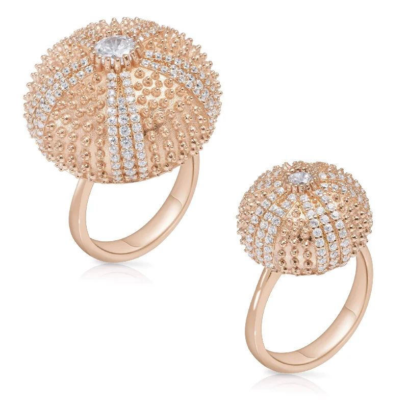 women diamond eternity rings -Pink Sea Urchin Cocktail Ring