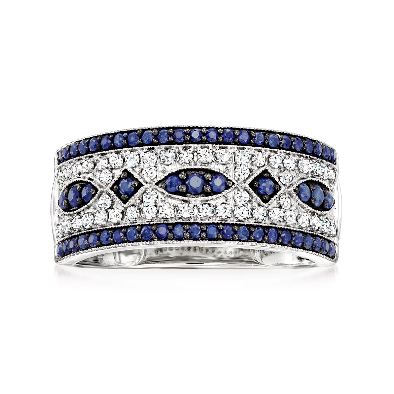 handpicked engagement rings -Ross-Simons Sapphire and . Diamond Ring in 14kt White Gold