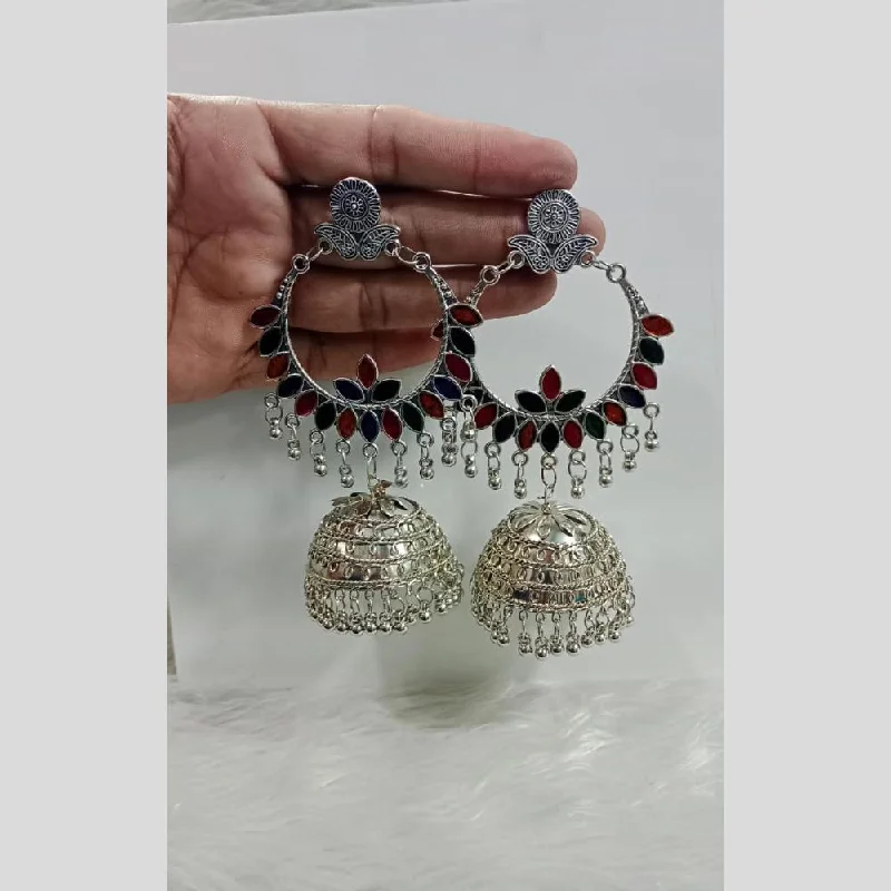 women sparkly earrings -Pooja Bangles Oxidised Plated Jhumki Earrings