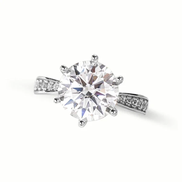 sapphire solitaire engagement rings -5 CT 6 Prong Classic Moissanite Diamond Engagement Ring