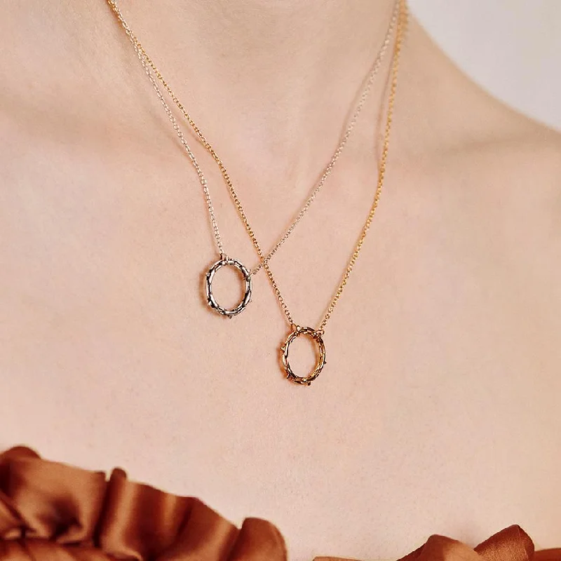 women gold chain necklaces -LUCIA. Spiked Chain Necklace - Silver