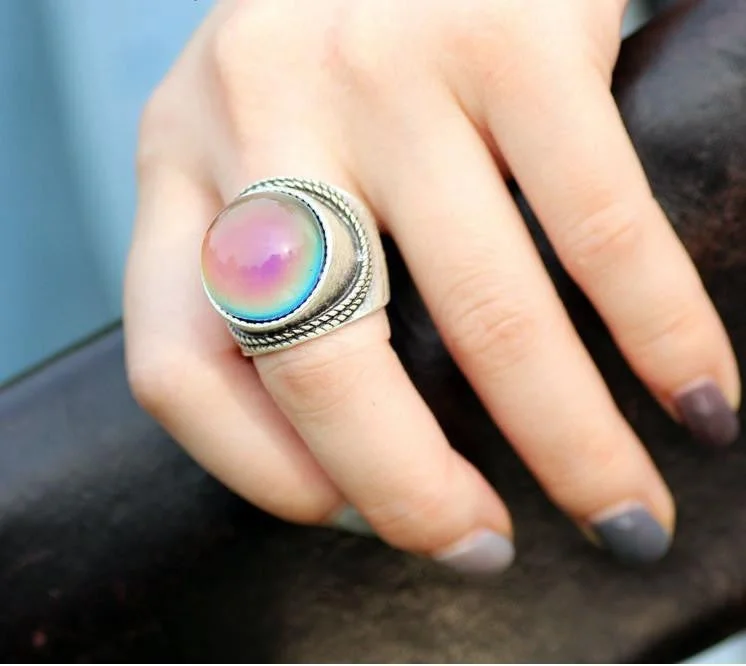 women adjustable rings -Bohemian Rope Mood Ring