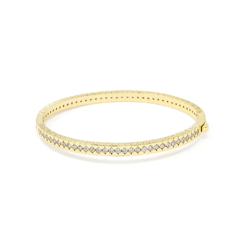 women stackable bangles -Eternity Crystal Bracelet Gold Tone