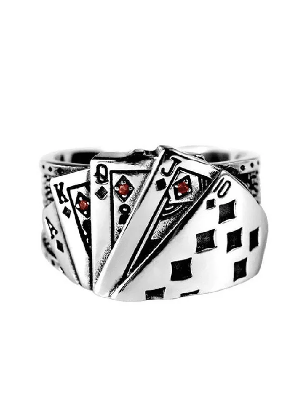 women adjustable rings -Poker Ring