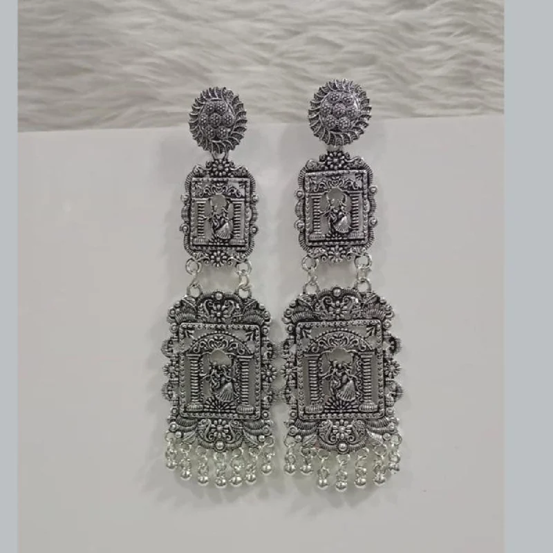 women unique gemstone earrings -Pooja Bangles Oxidised Plated Dangler Earrings