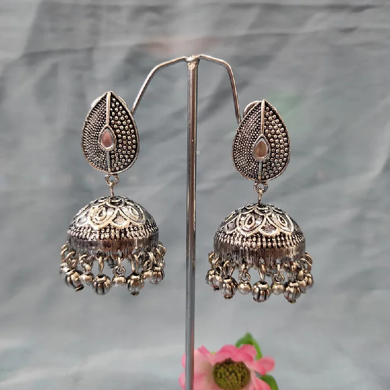 women crystal chandelier earrings -Bhavi Jewels Oxidised  Plated Jhumki Earrings