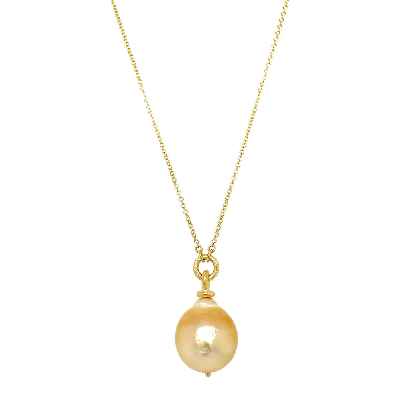 women luxury diamond necklaces -South Sea Pearl Gold Necklace - "Cordeila"