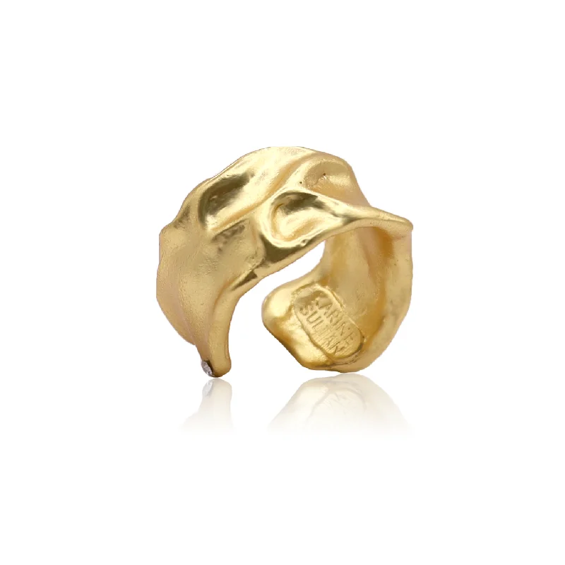 women vintage-style rings -Crumpled Foil Ring