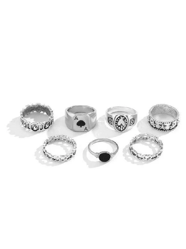 women stack rings -7Pcs Poker Ring