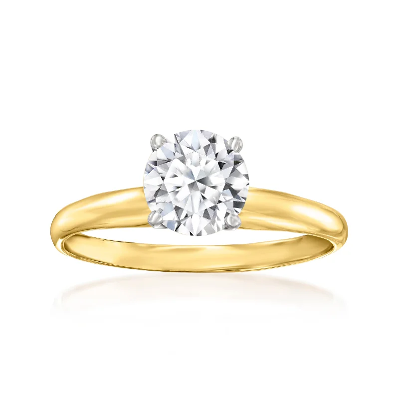 solitaire engagement rings -Ross-Simons Lab-Grown Diamond Solitaire Ring in 14kt Yellow Gold