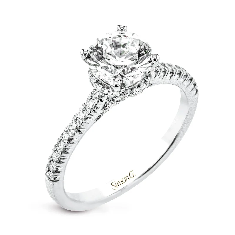 budget-friendly engagement rings -Round-Cut Hidden Halo Engagement Ring In 18k Gold With Diamonds