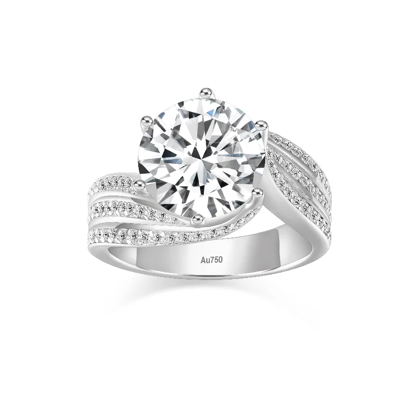 budget-friendly engagement rings -5 Ct Moissanite Gypsophila Luxury Engagement Ring