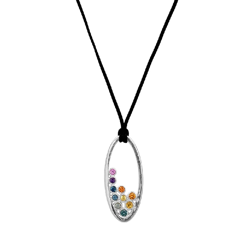 women pendant necklaces -Rainbow Montana Sapphire Bubble Necklace - "Kaleidoscope"