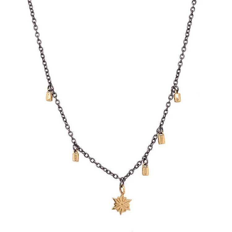 women gold plated necklaces -Snowflake "Fairy Dust" Necklace