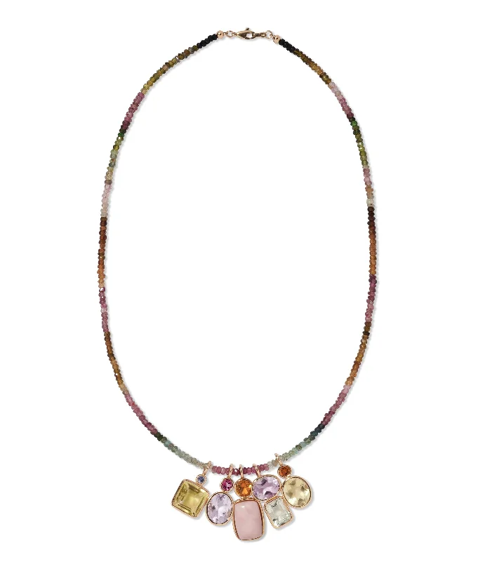 women silver necklaces -Fine Mood Charm Necklace in Tourmaline Dream