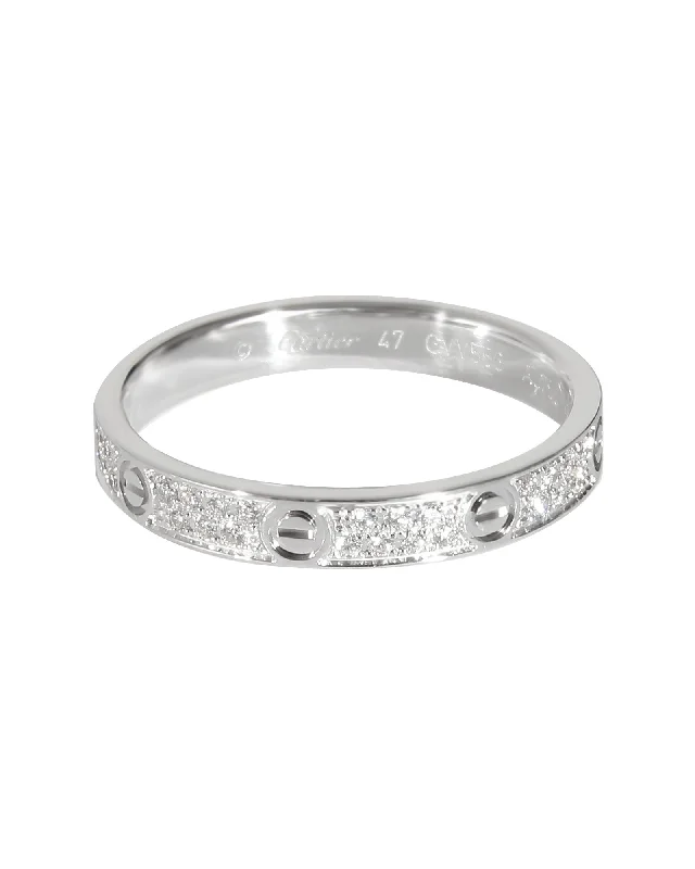 affordable diamond engagement rings -Cartier Love Diamond Wedding Band in 18k White Gold 0.19 CTW