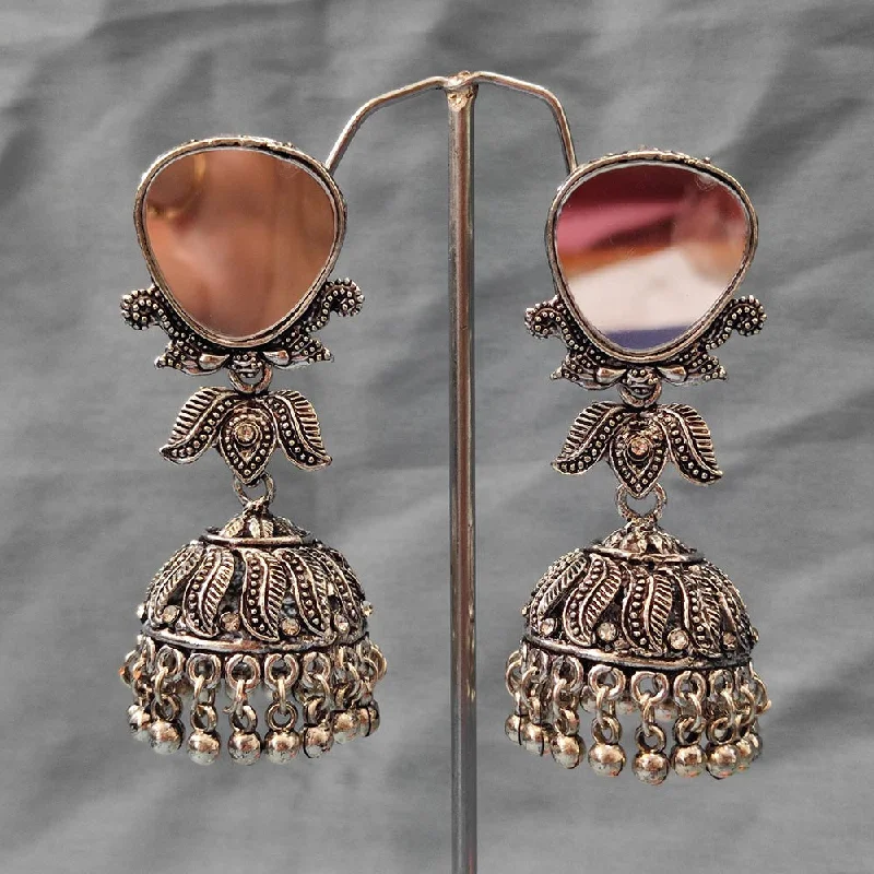 women chic earrings -Bhavi Jewels Oxidised  Plated Jhumki Earrings